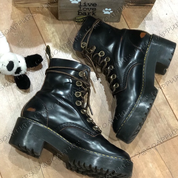 Dr. Martens | Shoes | Dr Martens Leona Vintage Smooth Black Leather Boot |  Poshmark
